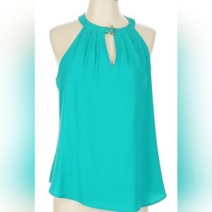 NY&Co 7th Avenue Design Studio Teal‎ Turquoise Green Halter Top Size L NWOT